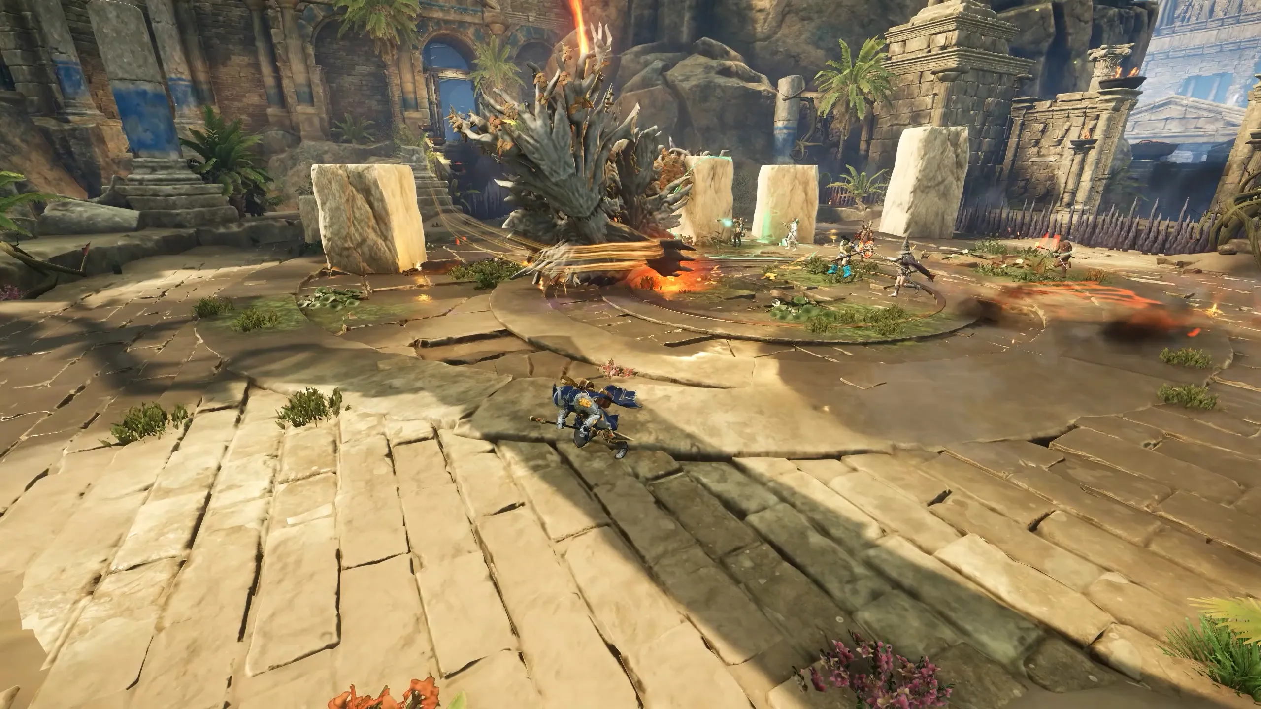 Echidna slashing forward with claw swipes during the fight