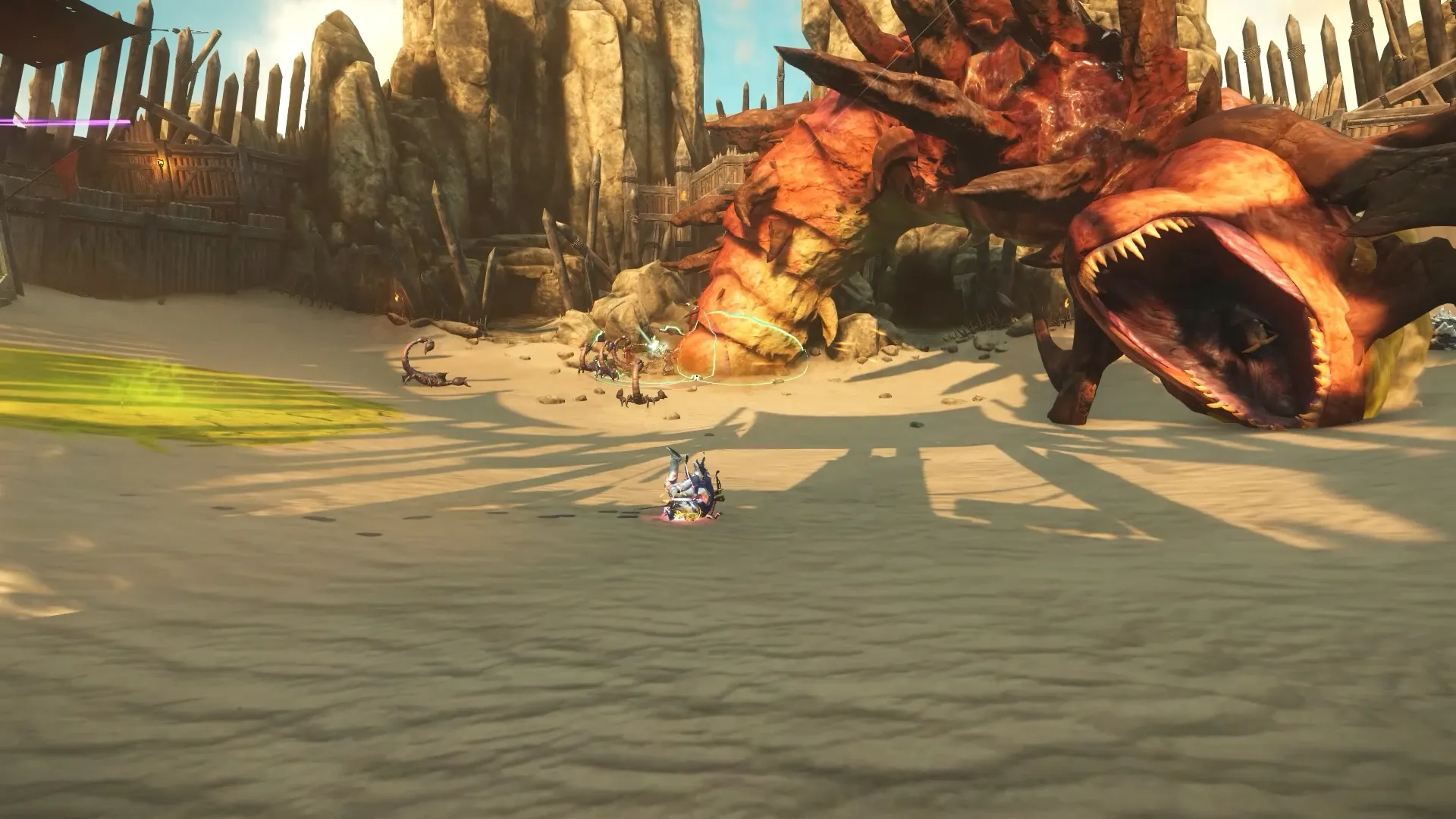 Heavy slam body attack during the Worm raid