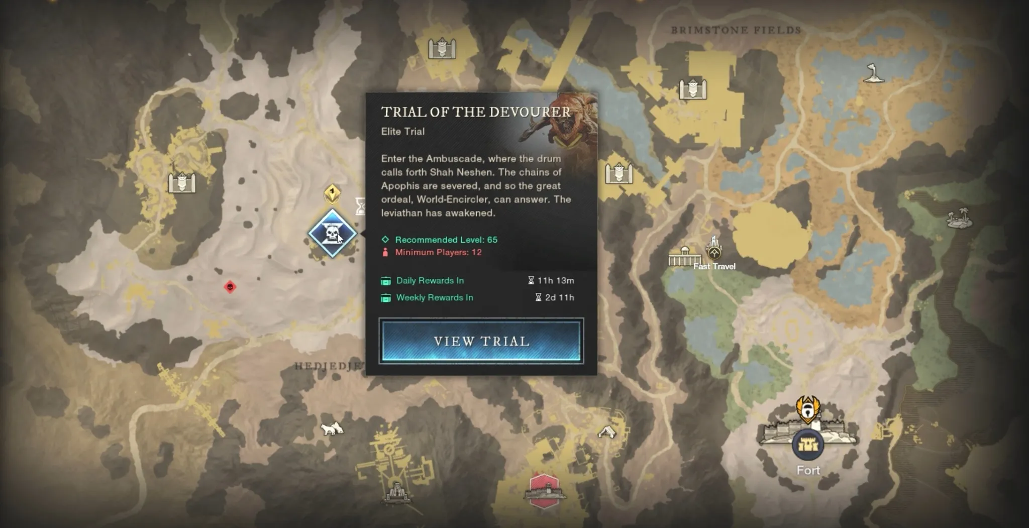 Map showing Worm raid location in Brimstone Sands