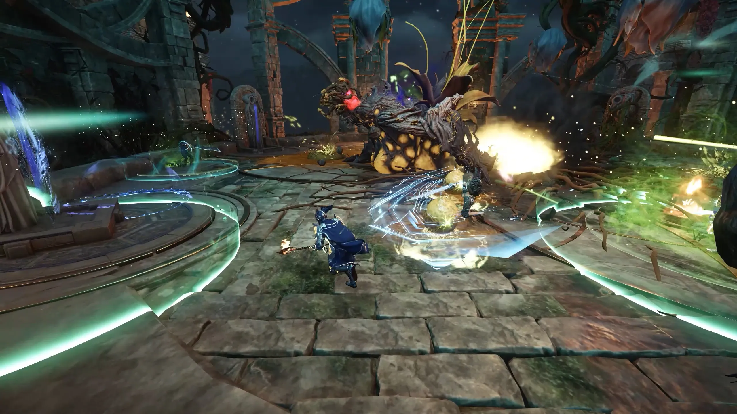 Vines spreading out from Medusa pulling players inward