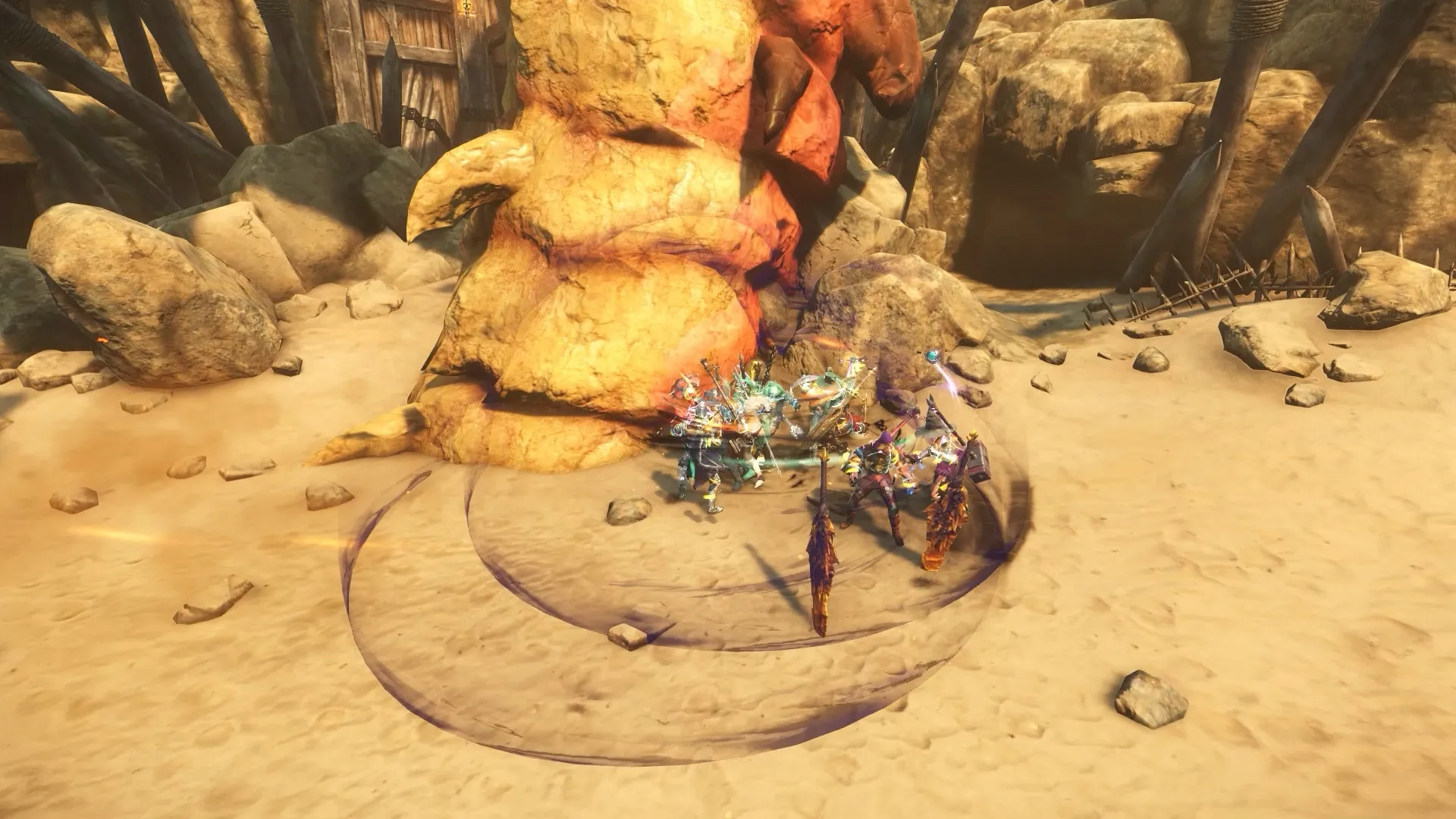 Recommended melee attack position during Worm raid