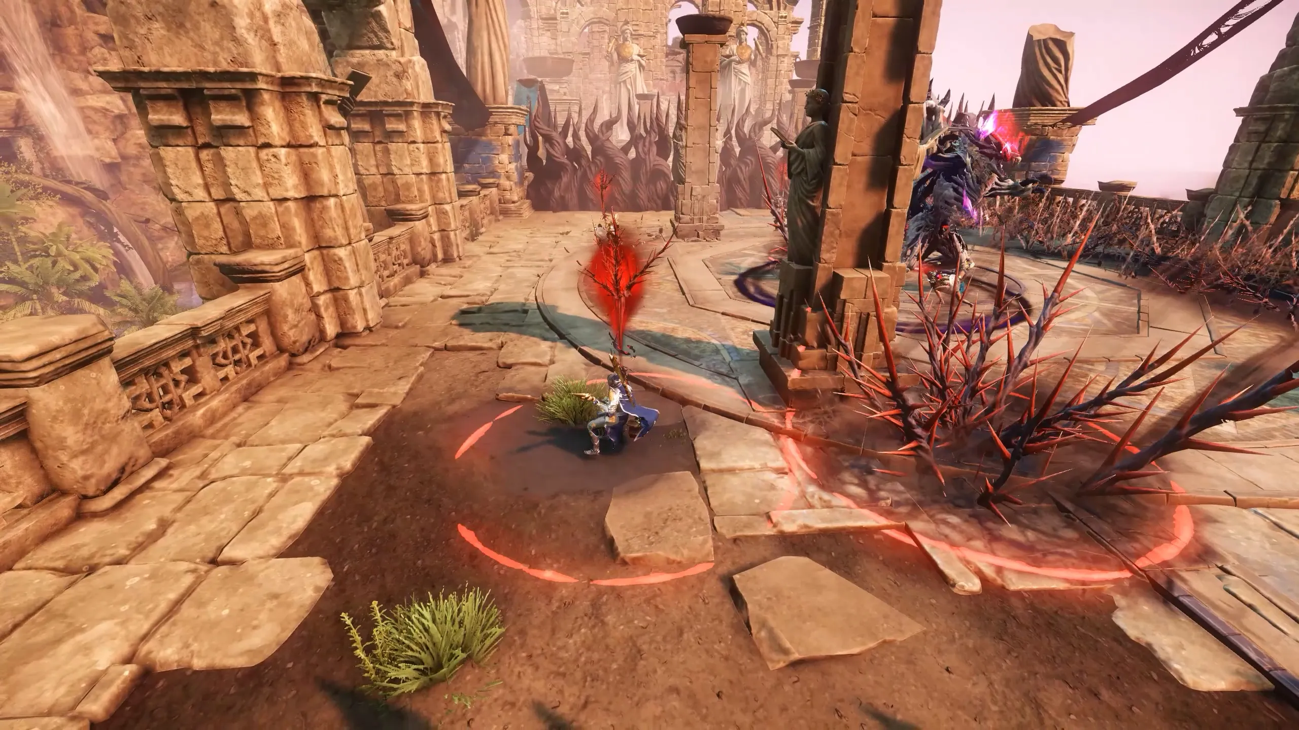 Typhon’s red circle vine eruption mechanic targeting players
