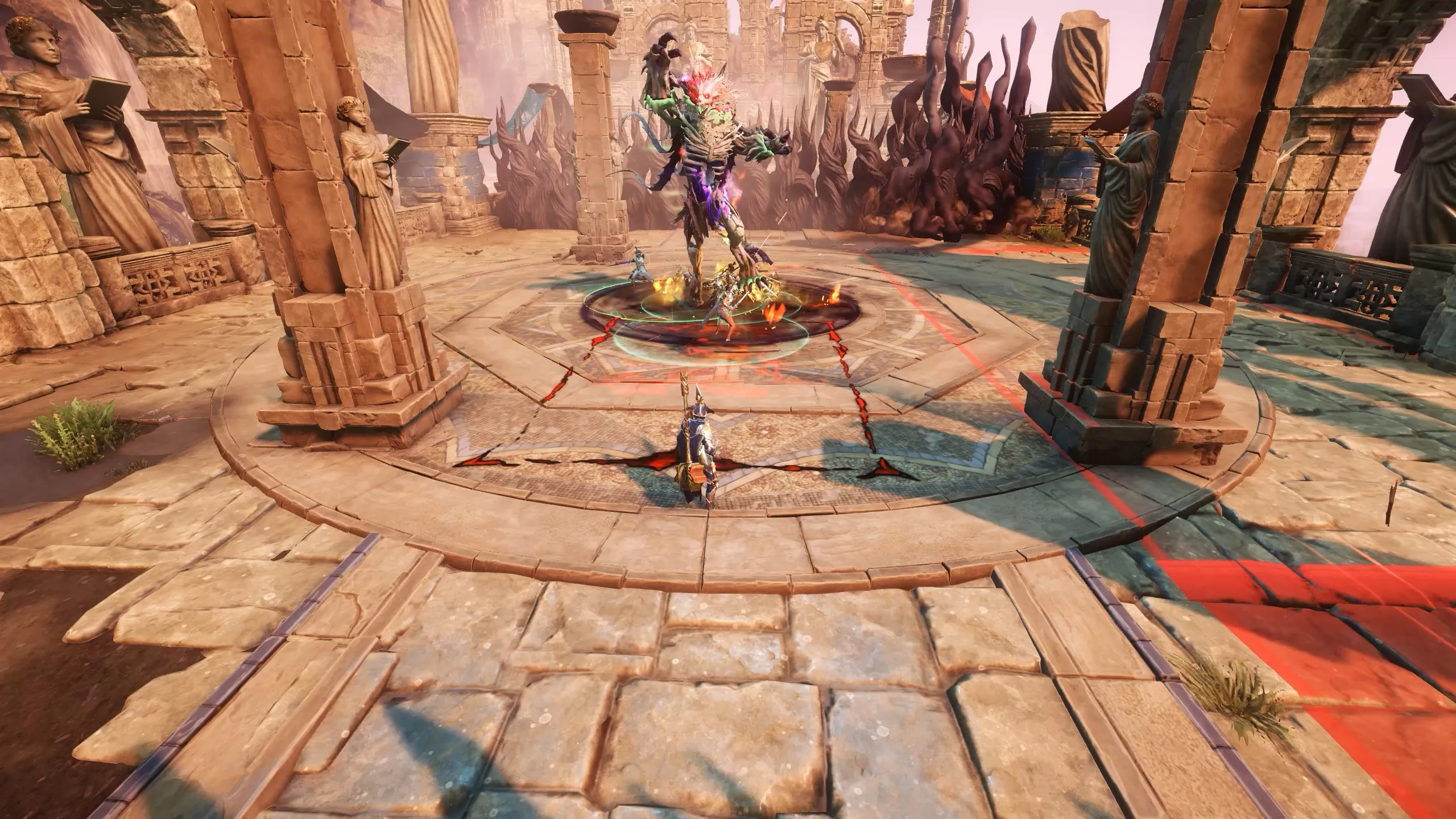 Typhon leaping forward to slam the ground during Scent of Blood