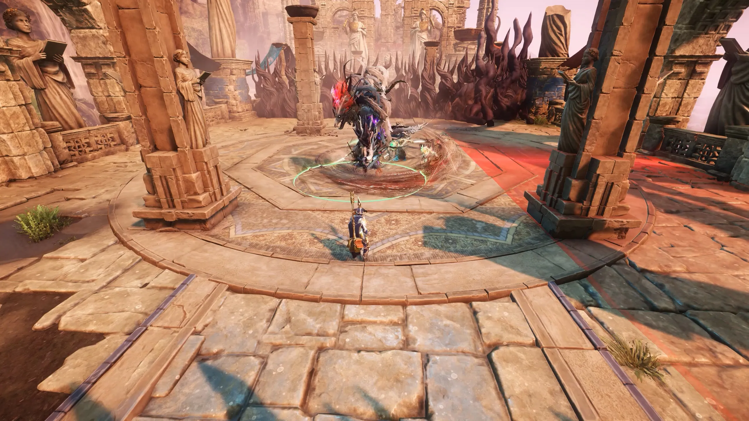 Typhon charging his claw before slashing forward